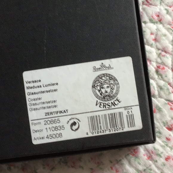 🎄 pGianni Versace Rosenthal Medusa Glass Coaster New In Box Authentic Gift Idea - Picture 4 of 4